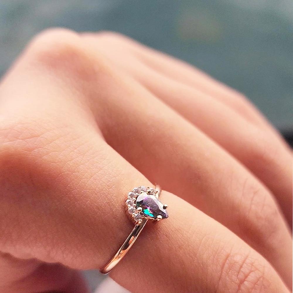 FasekGoldYÜZÜKLERAnna 0.48 CT Mistik Topaz Kraliyet Tacı Pırlanta Montörü 14 Ayar Kadın Yüzük-Altın Kraliyet Yüzük
