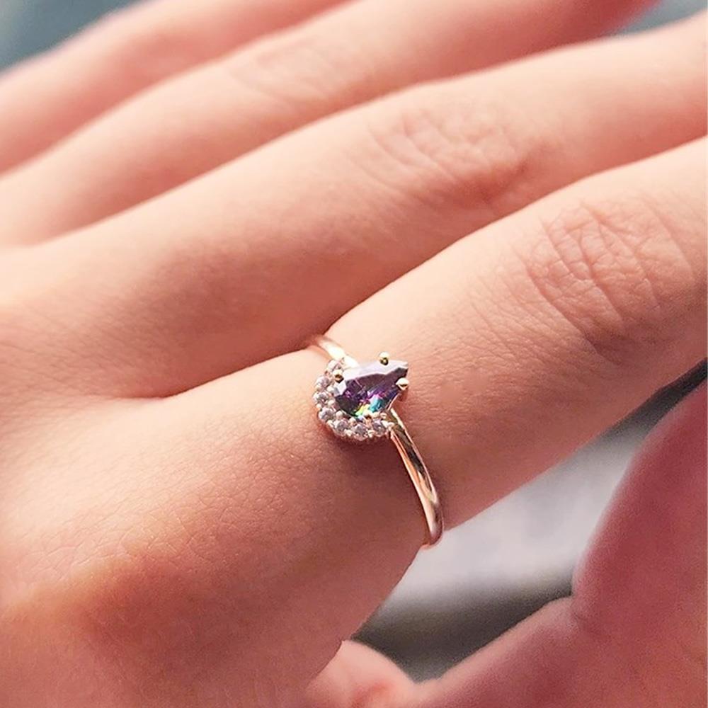 FasekGoldYÜZÜKLERAnna 0.48 CT Mistik Topaz Kraliyet Tacı Pırlanta Montörü 14 Ayar Kadın Yüzük-Altın Kraliyet Yüzük