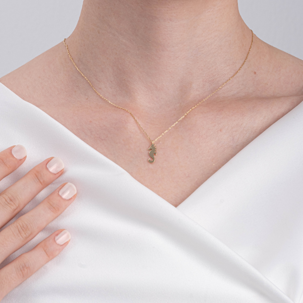 Huma GoldKOLYELERDeniz Atı 14 Ayar Altın Kolye