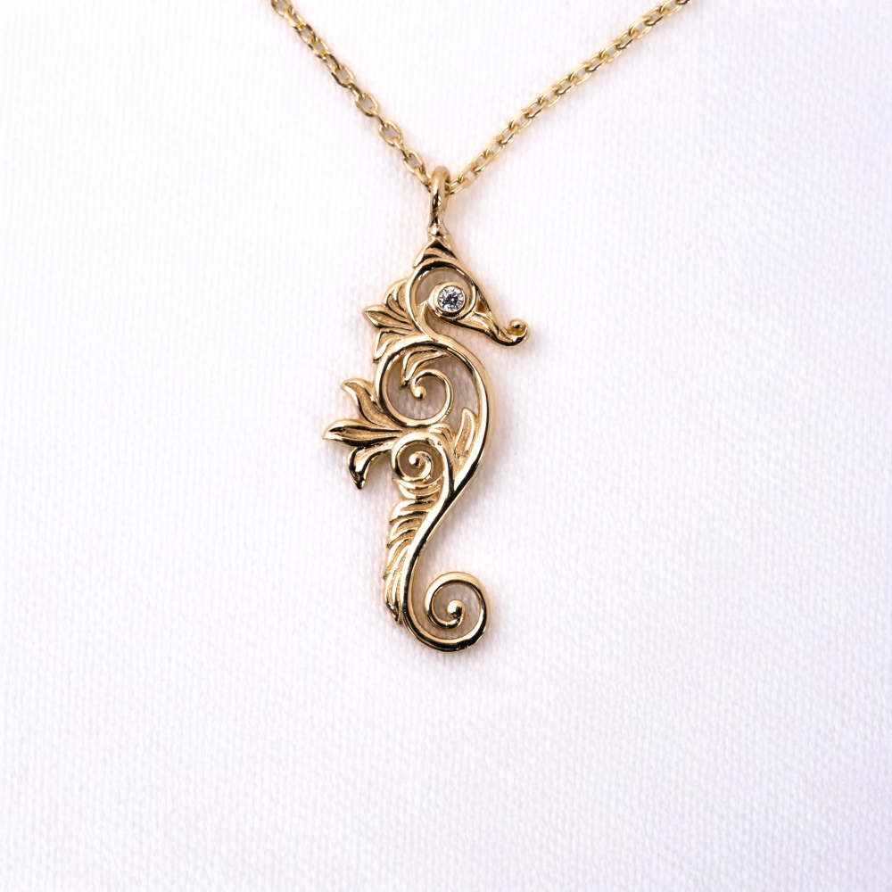 FasekGoldKOLYELERDenizatı Figürlü Modern Tasarım 14 Ayar Altın Kolye 
