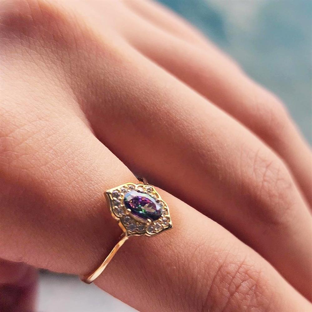 FasekGoldYÜZÜKLERVintage Mistik Topaz Sarı Altın Evlilik Teklifi Hediye 14 Ayar Altın Yüzük -Evlilik Teklifi Yüzüğü