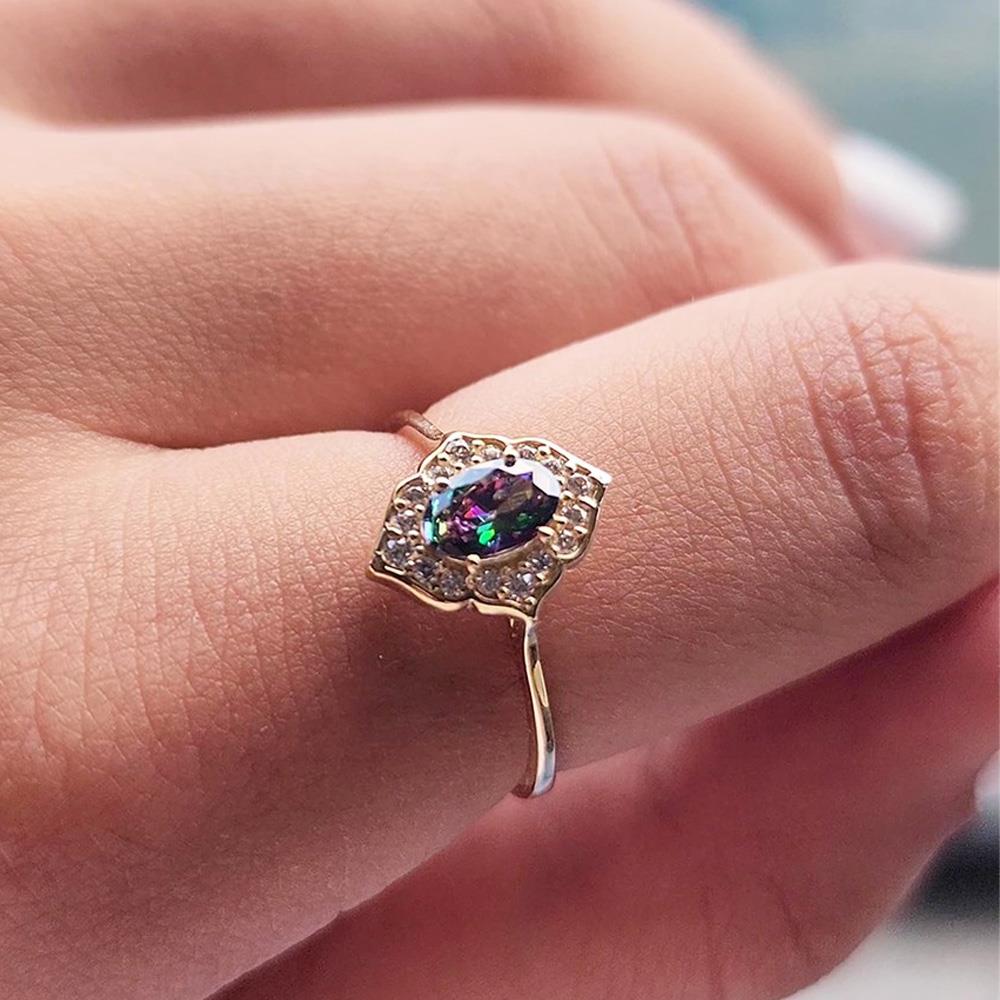 FasekGoldYÜZÜKLERVintage Mistik Topaz Sarı Altın Evlilik Teklifi Hediye 14 Ayar Altın Yüzük -Evlilik Teklifi Yüzüğü