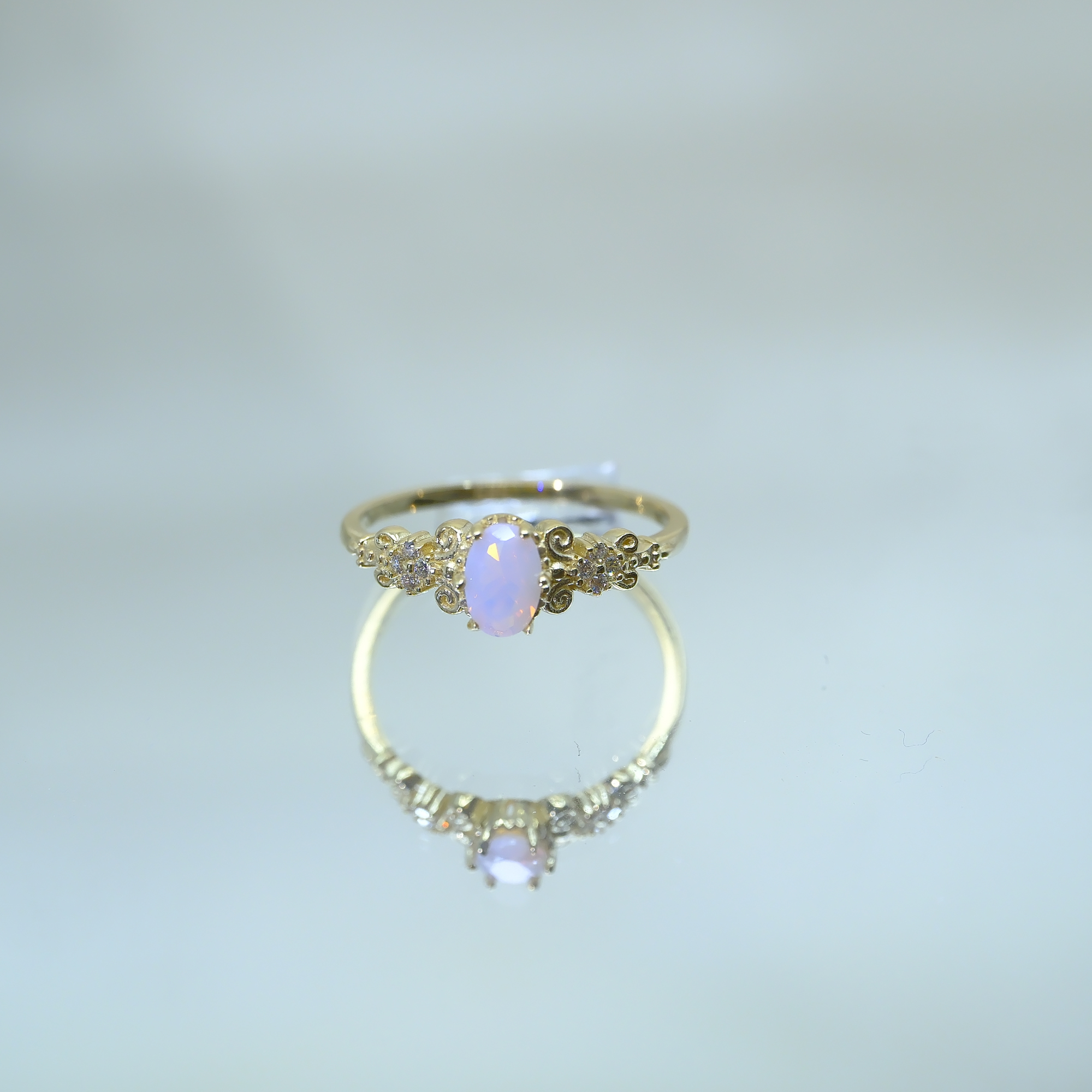 FasekGoldGÜMÜŞFox Love Pembe Quartz Evlilik Teklifi Prenses 925 Ayar 0.50 Karat Gümüş Yüzük