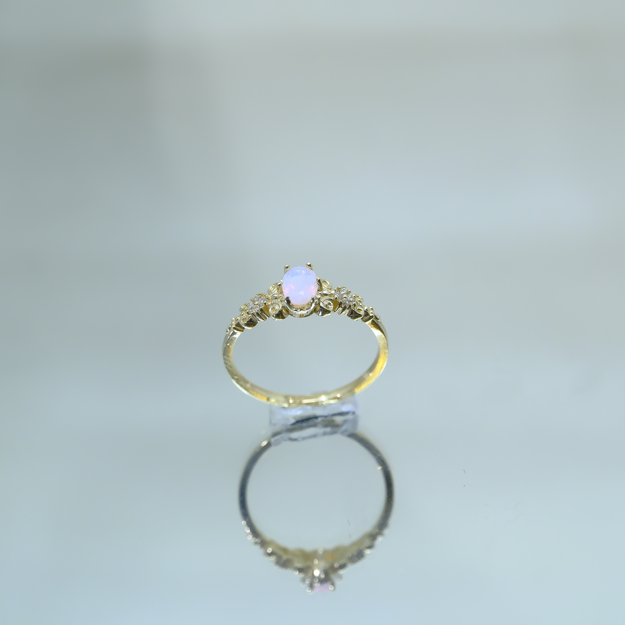 FasekGoldGÜMÜŞFox Love Pembe Quartz Evlilik Teklifi Prenses 925 Ayar 0.50 Karat Gümüş Yüzük