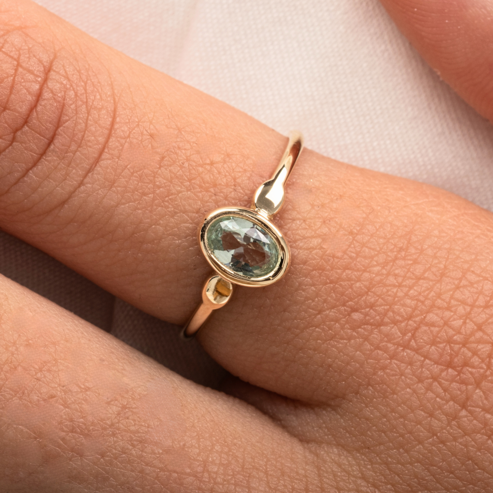 FasekGoldGÜMÜŞGreen Taşlı Tek Taş Evlilik Teklifi Yüzüğü-0.90 Karat Kristal Opal 925 Ayar Gümüş Yüzük
