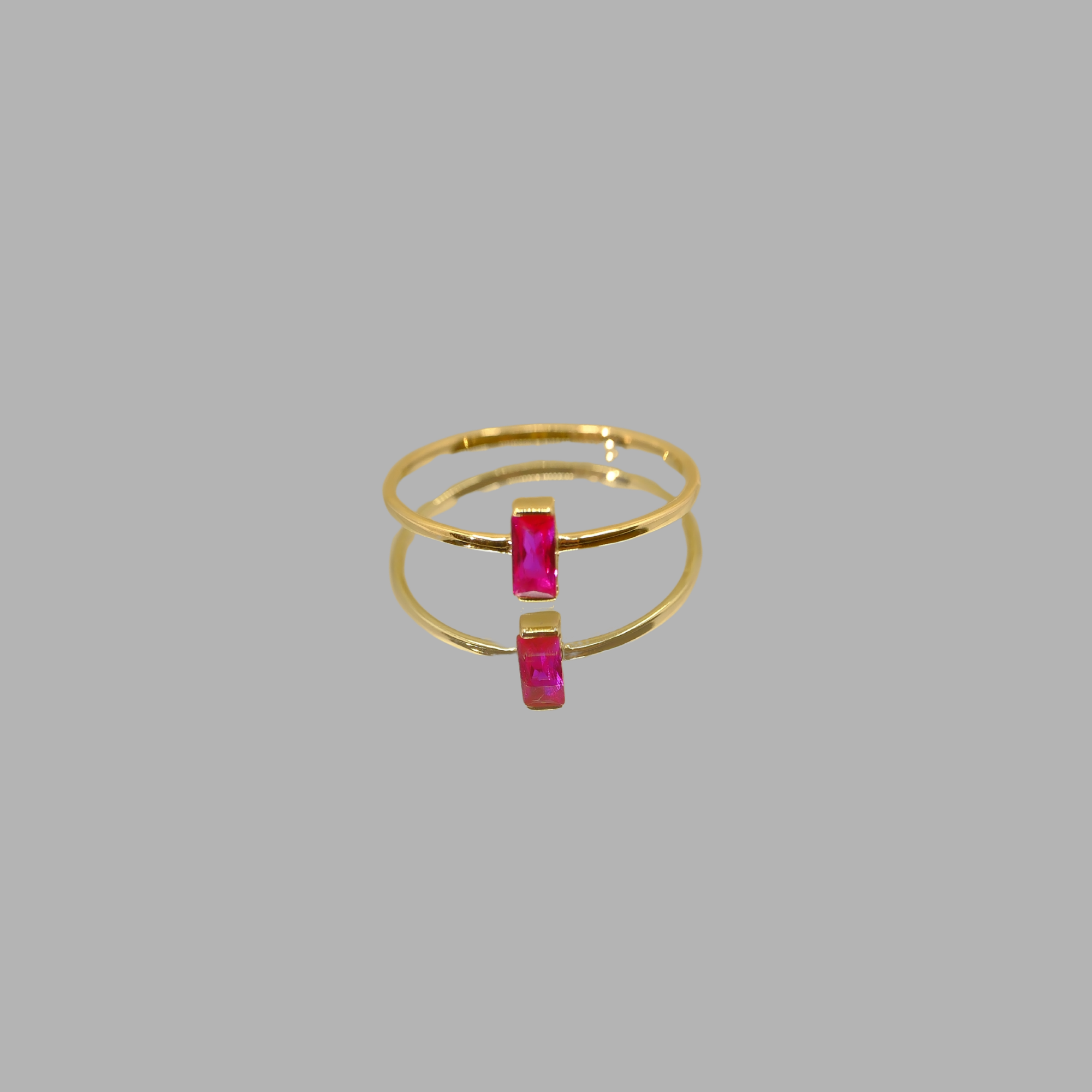 FasekGoldGÜMÜŞGümüş Tektaş Yüzük – Ruby (Yakut) Baget Tektaş