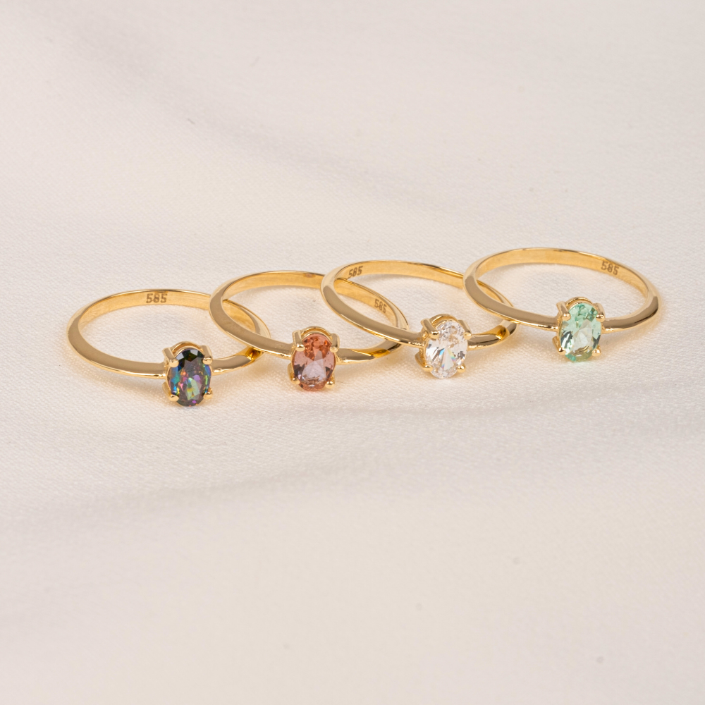 FasekGoldGÜMÜŞGümüş Yüzük - 0.90 Karat Mistik Topaz Tektaş Evlilik Teklifi 925 Ayar Gümüş Tarz Yüzük