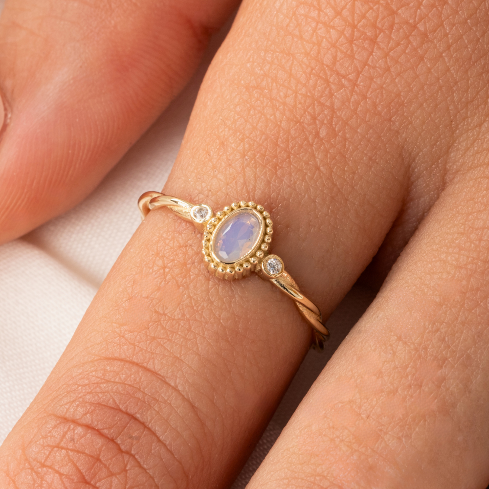 FasekGoldGÜMÜŞGümüş Yüzük - 0.50 Karat Pembe Kuvars Taşlı Modern 925 Ayar Gümüş Evlilik Teklifi Yüzüğü