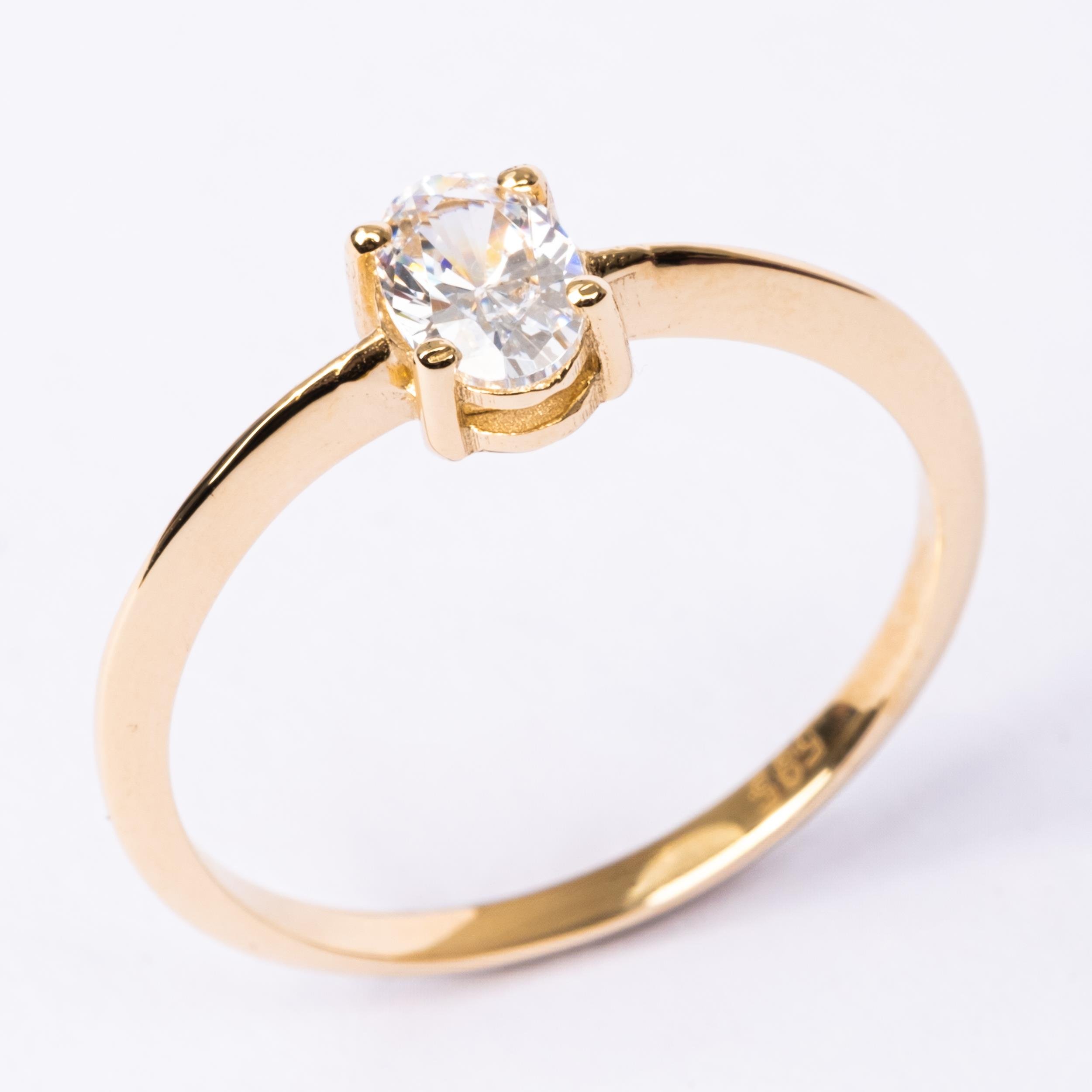 FasekGoldGÜMÜŞGümüş Yüzük - 0.90 Karat Swarovski Tektaş Evlilik Teklifi 925 Ayar Gümüş Tarz Yüzük