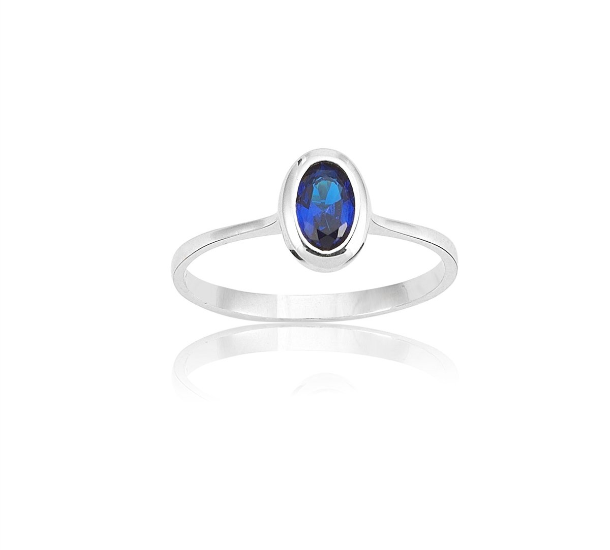 ANKAGÜMÜŞMini Oval Safir Gümüş Yüzük