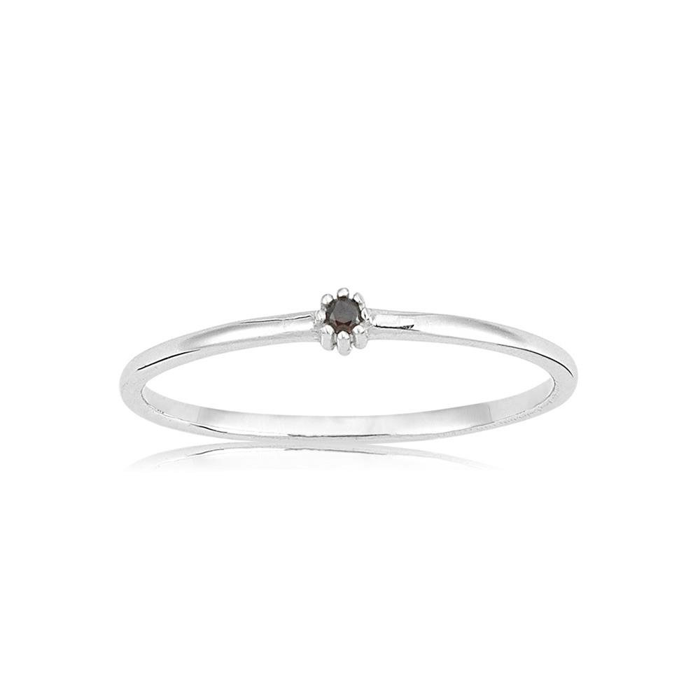 FasekGoldYÜZÜKLER0,05 CT Smoky Taşlı Minimal İnce Tel 14 Ayar Altın Yüzük-Minimal Tektaş Hediye 14 Ayar Altın Yüzük