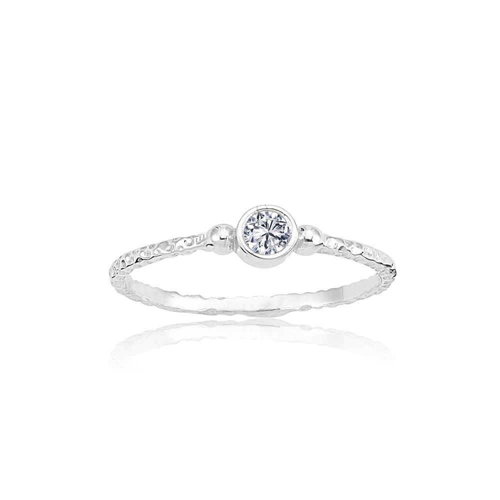 FasekGoldYÜZÜKLERMinimal Altın Yüzük - 14 Ayar Altın 0.25 Karat Swarovski Taşlı Minimal Tek Taş Kadın Yüzük