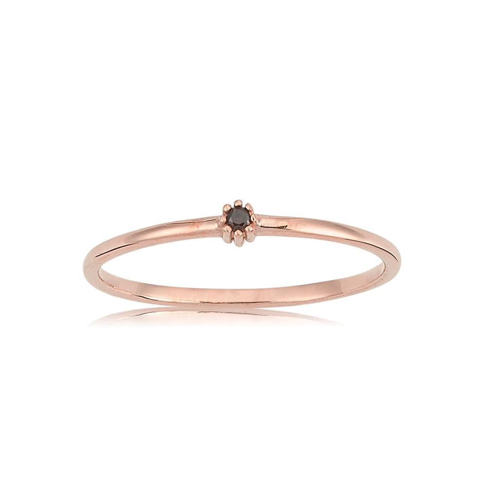 FasekGoldYÜZÜKLER0,05 CT Smoky Taşlı Minimal İnce Tel 14 Ayar Altın Yüzük-Minimal Tektaş Hediye 14 Ayar Altın Yüzük