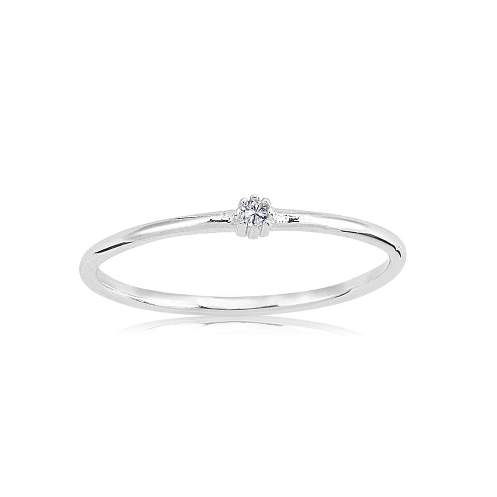 FasekGoldYÜZÜKLER0,05 CT Pırlanta (Signity) Taşlı Minimal İnce Tel 14 Ayar Altın Yüzük-Minimal Tektaş Altın Yüzük