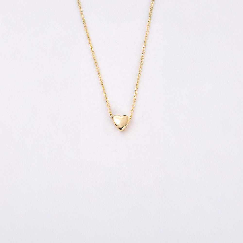 FasekGoldKOLYELERMinimal Kalp Tasarım 14 Ayar Altın Kolye