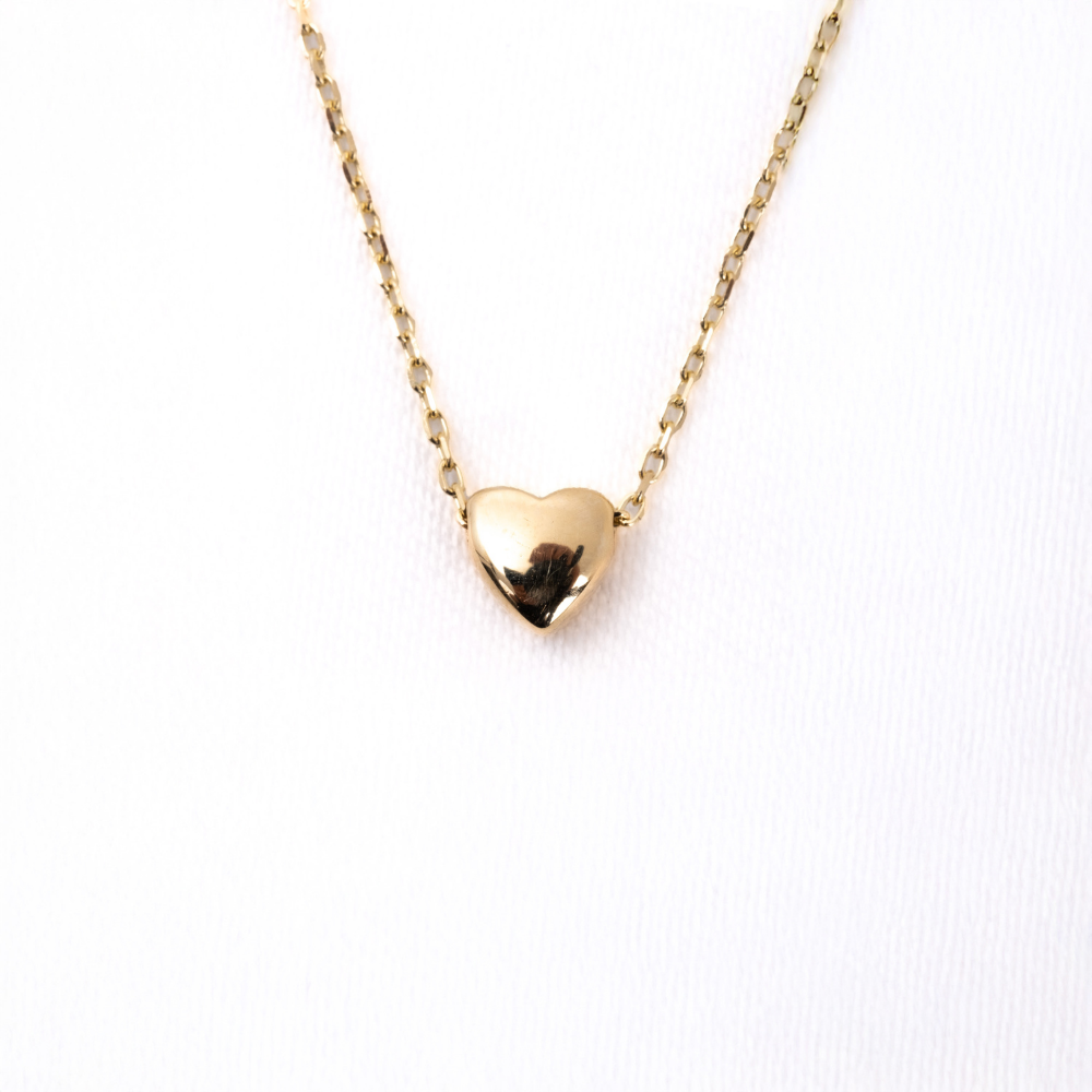 FasekGoldKOLYELERMinimal Kalp Tasarım 14 Ayar Altın Kolye