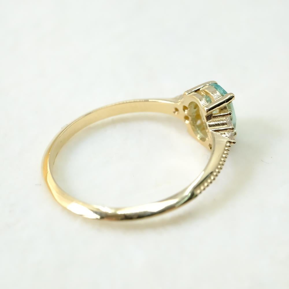 FasekGoldGÜMÜŞOval Kesim Blue Topaz Yan Zirkon Taşlı Modern Tasarım 925 Ayar Gümüş Kadın Yüzük Günlük-Hediyelik