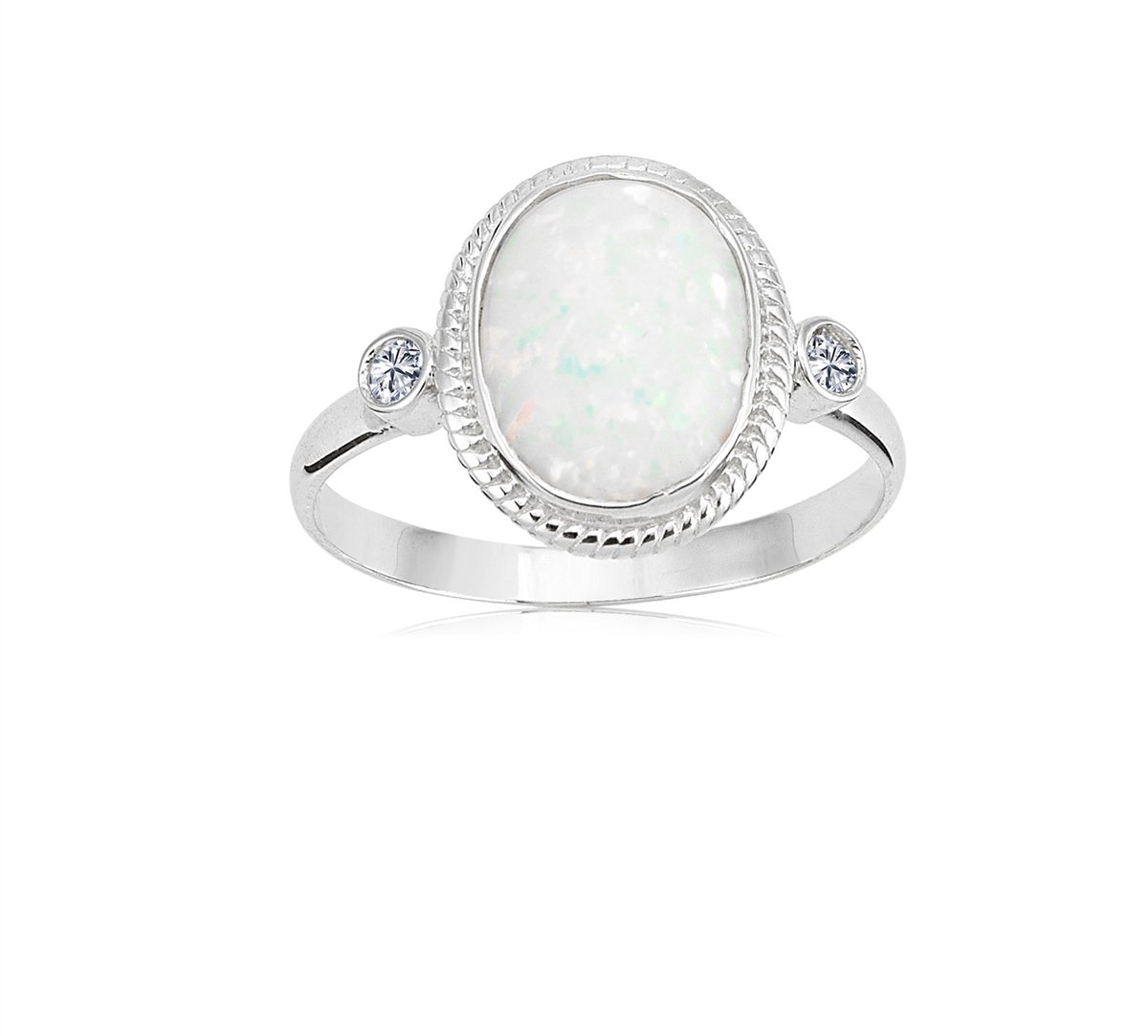 ANKAGÜMÜŞOval Opal Taşlı Gümüş Yüzük