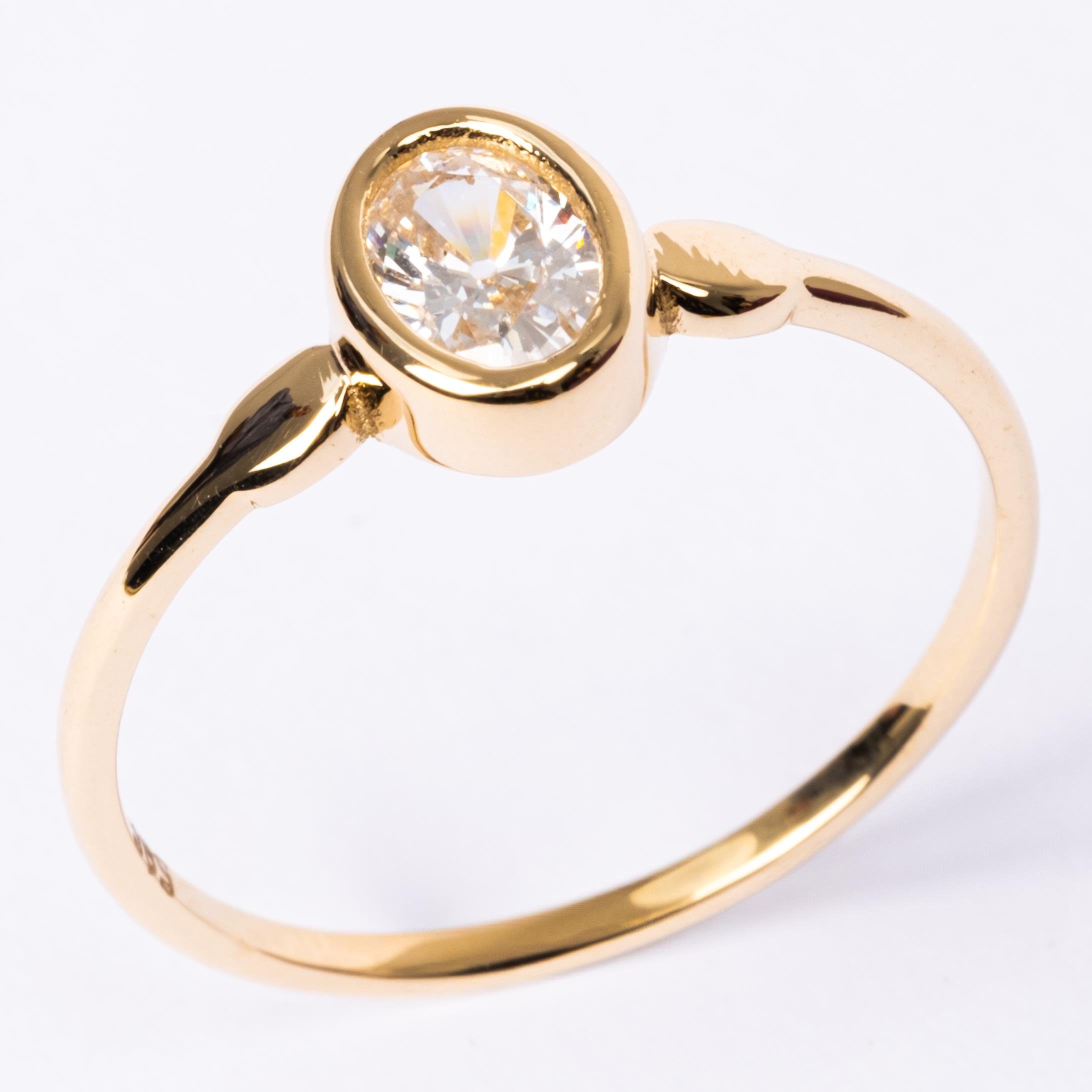 FasekGoldGÜMÜŞSignity Swarovski Taşlı Tek Taş Evlilik Teklifi Yüzüğü-0.90 Karat Kristal Opal 925 Ayar Gümüş Yüzük