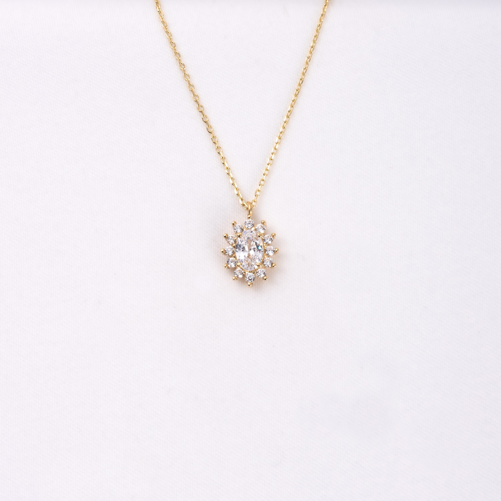 FasekGoldKOLYELERSignity (Zirkon) 0.90 Karat Anturaj Modern Tasarım 14 Ayar Altın Kolye