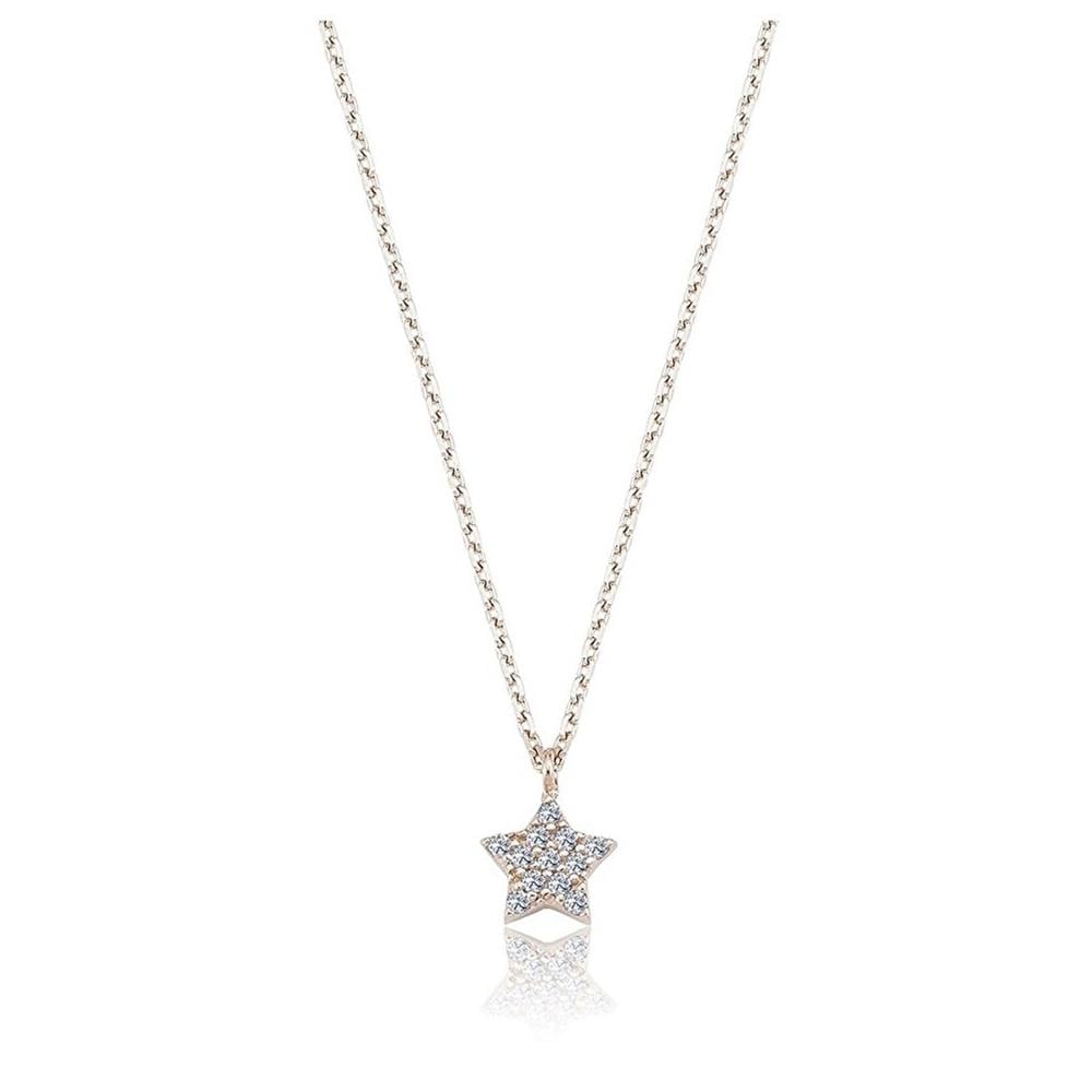 Huma GoldKOLYELERTaşlı Mini Yıldız 14 Ayar Altın Kolye