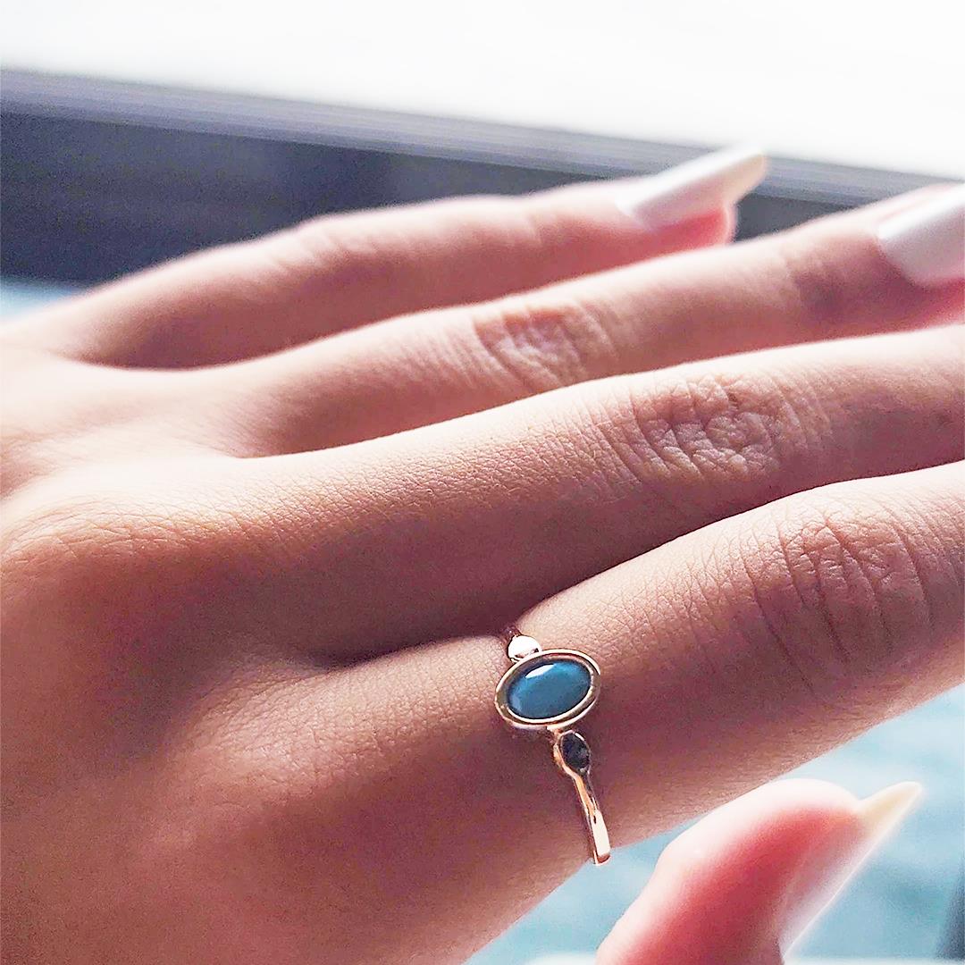 FasekGoldYÜZÜKLERFiruze Taşlı Tek Taş Evlilik Teklifi Yüzüğü-0.90 Karat Kristal Opal 14 Ayar Altın Yüzük