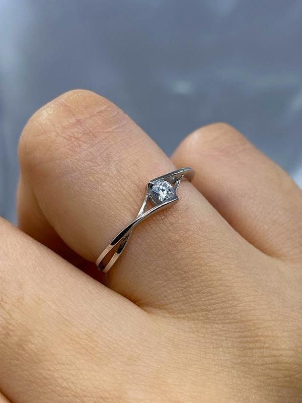 FasekGoldYÜZÜKLERTektaş Altın Yüzük - 8 Ayar Altın Sonsuzluk 0.50 Karat Swarovski Taşlı Minimal Tek Taş Yüzük