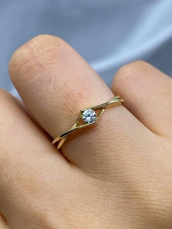FasekGoldYÜZÜKLERTektaş Altın Yüzük - 8 Ayar Altın Sonsuzluk 0.50 Karat Swarovski Taşlı Minimal Tek Taş Yüzük
