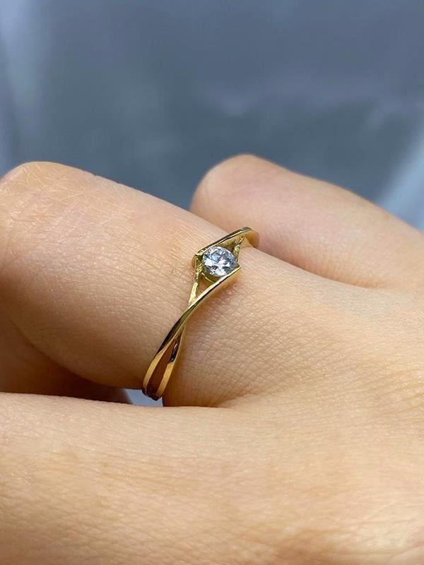 FasekGoldYÜZÜKLERTektaş Altın Yüzük - 8 Ayar Altın Sonsuzluk 0.50 Karat Swarovski Taşlı Minimal Tek Taş Yüzük
