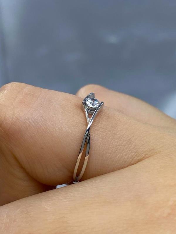 FasekGoldYÜZÜKLERTektaş Altın Yüzük - 8 Ayar Altın Sonsuzluk 0.50 Karat Swarovski Taşlı Minimal Tek Taş Yüzük