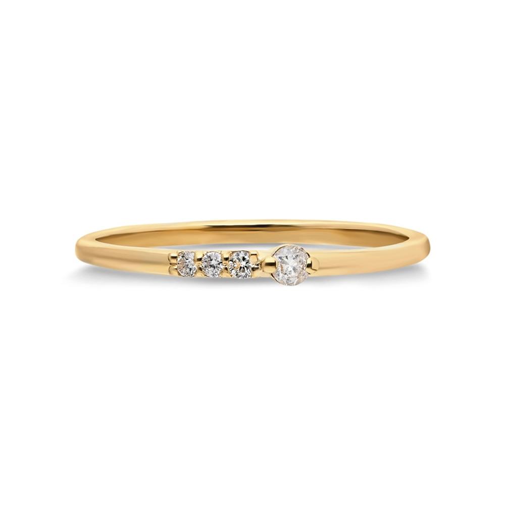 FasekGoldYÜZÜKLERTria Altın Yüzük - 14 Ayar Altın Tria Swarovski Taşlı Minimal Tektaş Altın Yüzük - Hediyelik Yüzük