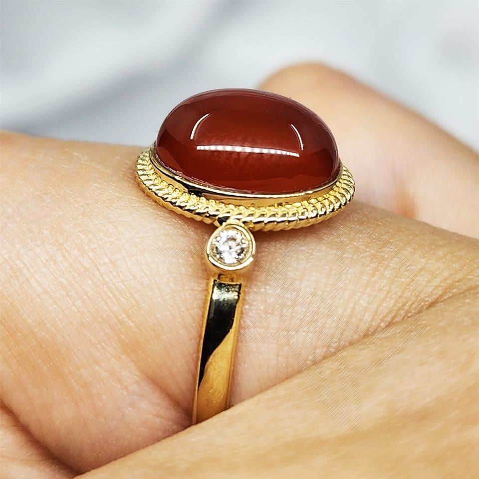 FasekGoldGÜMÜŞVintage Akik Taşlı 925 Ayar Gümüş Yüzük-Otantik Akik Taşlı Hediye 925 Ayar Gümüş Yüzük