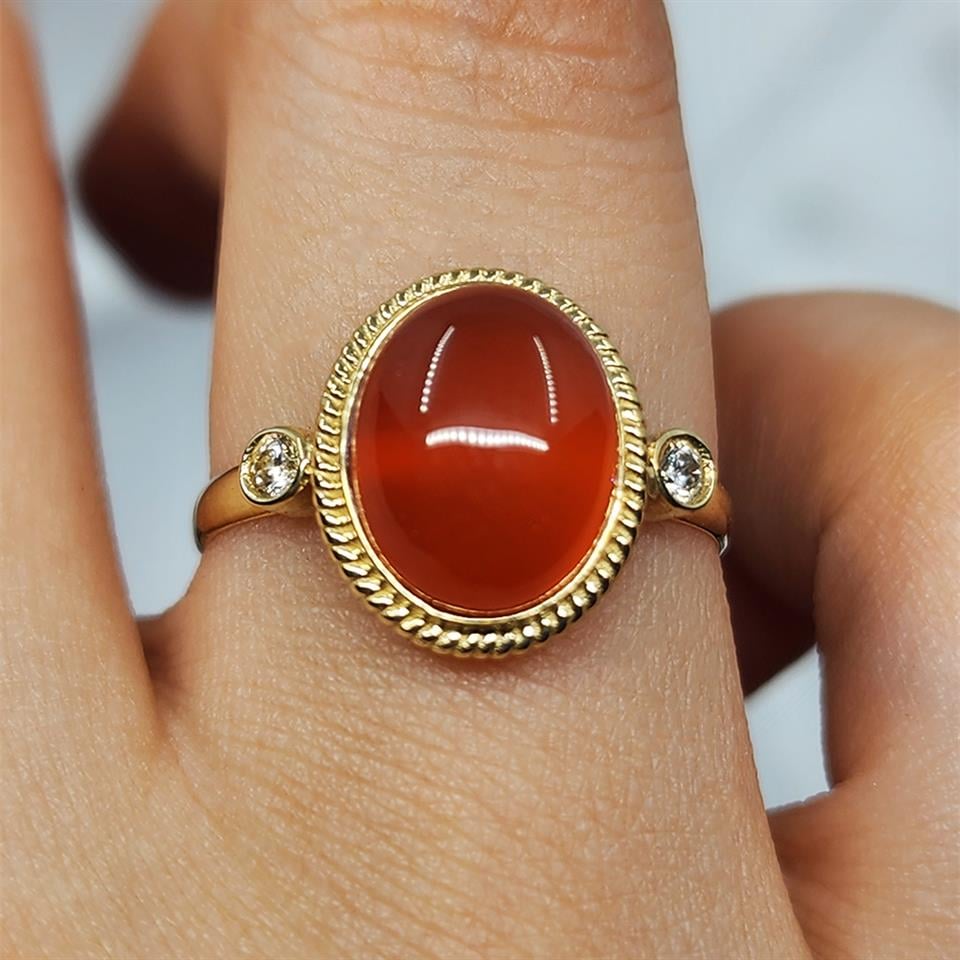 FasekGoldGÜMÜŞVintage Akik Taşlı 925 Ayar Gümüş Yüzük-Otantik Akik Taşlı Hediye 925 Ayar Gümüş Yüzük