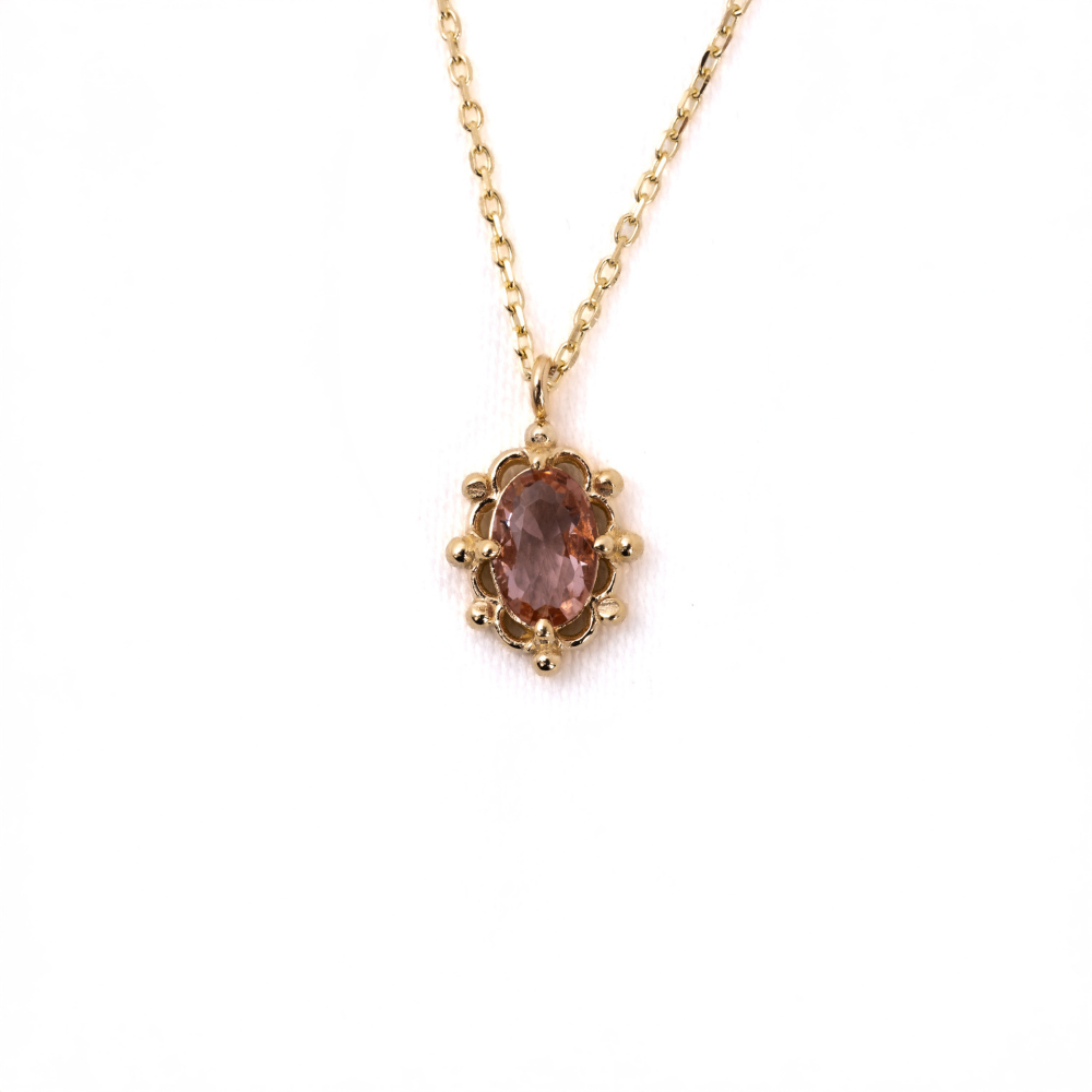 Fasek GoldKOLYELERVintage Tasarım Zultanit (Renk Değiştiren) Taşlı Minimal 14 Ayar Altın Kolye