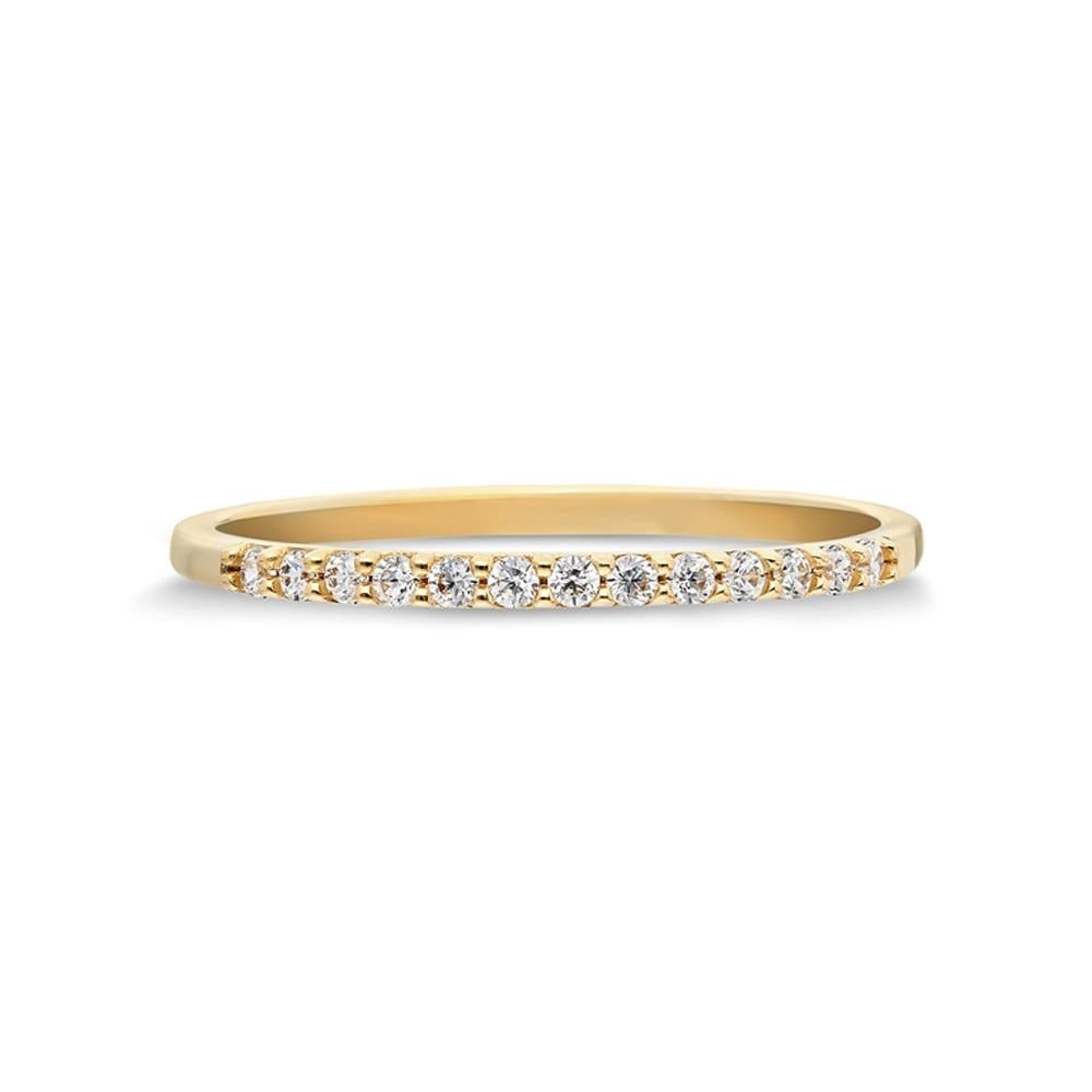 FasekGoldYÜZÜKLERYarım Tur Altın Yüzük - 14 Ayar Altın 0.25 Karat Swarovski Taşlı Yarım Tur Minimal Yüzük