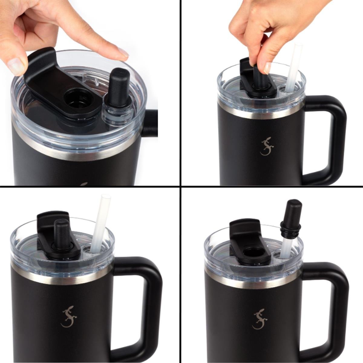 Lurch - “Big Cup” 1.2 L Okyanus Mavi, paslanmaz Çelik Termos - Uzatılabilir Pipetli, Çift Cidarlı, Sızdırmaz - 240979