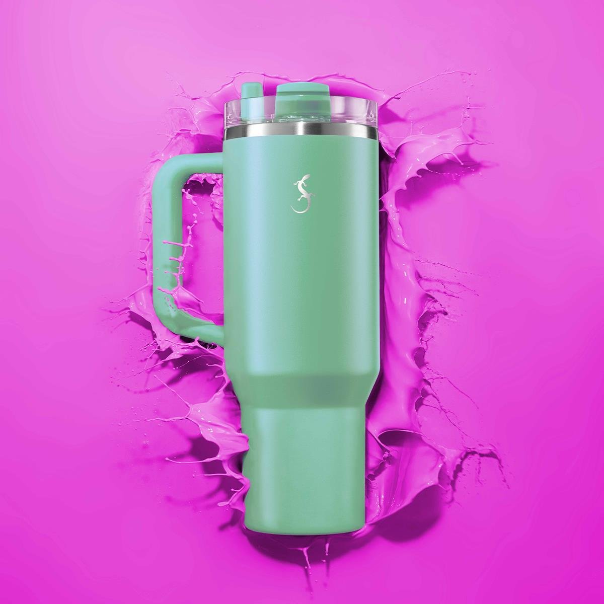 Lurch - “Big Cup” 1.2 L Adaçayı Yeşil, paslanmaz Çelik Termos - Uzatılabilir Pipetli, Çift Cidarlı, Sızdırmaz - 240877