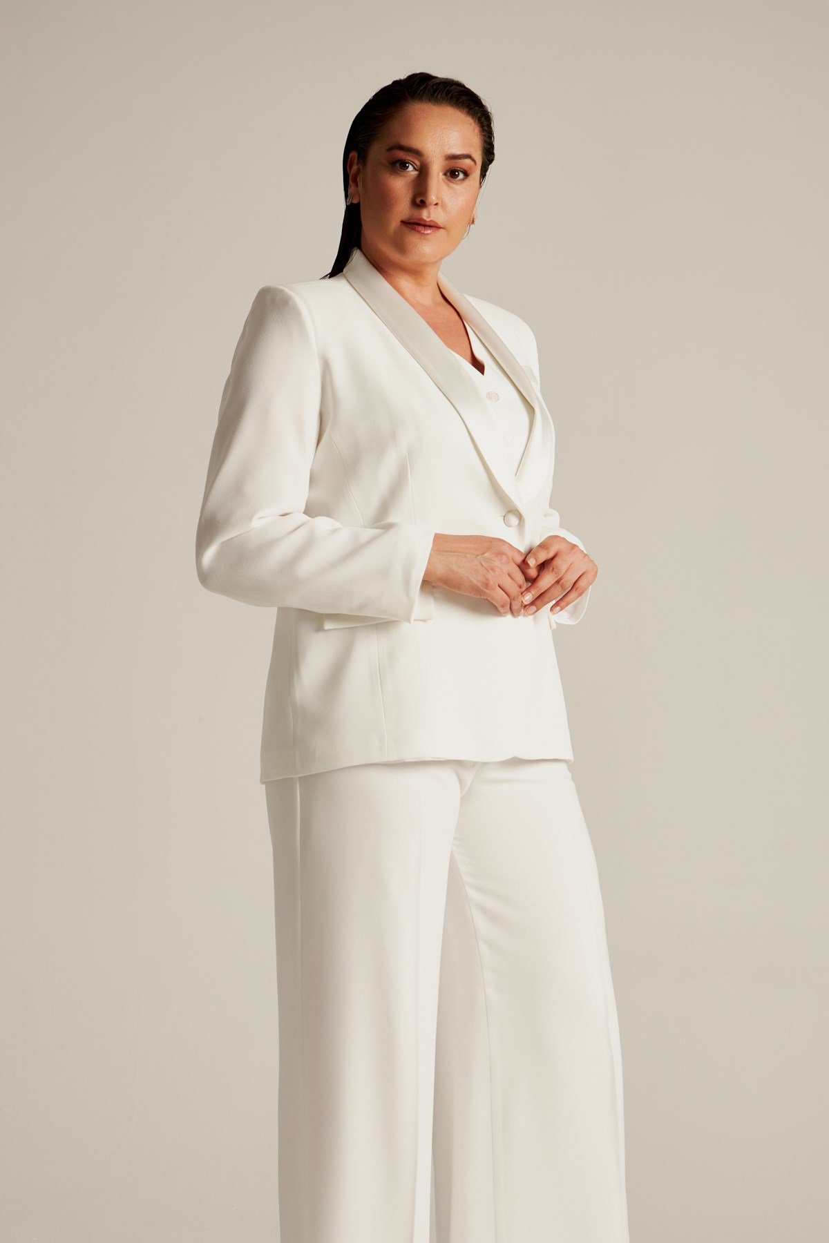  Vanessa Jacket Ecru-Modalody-Plus Size Jackets