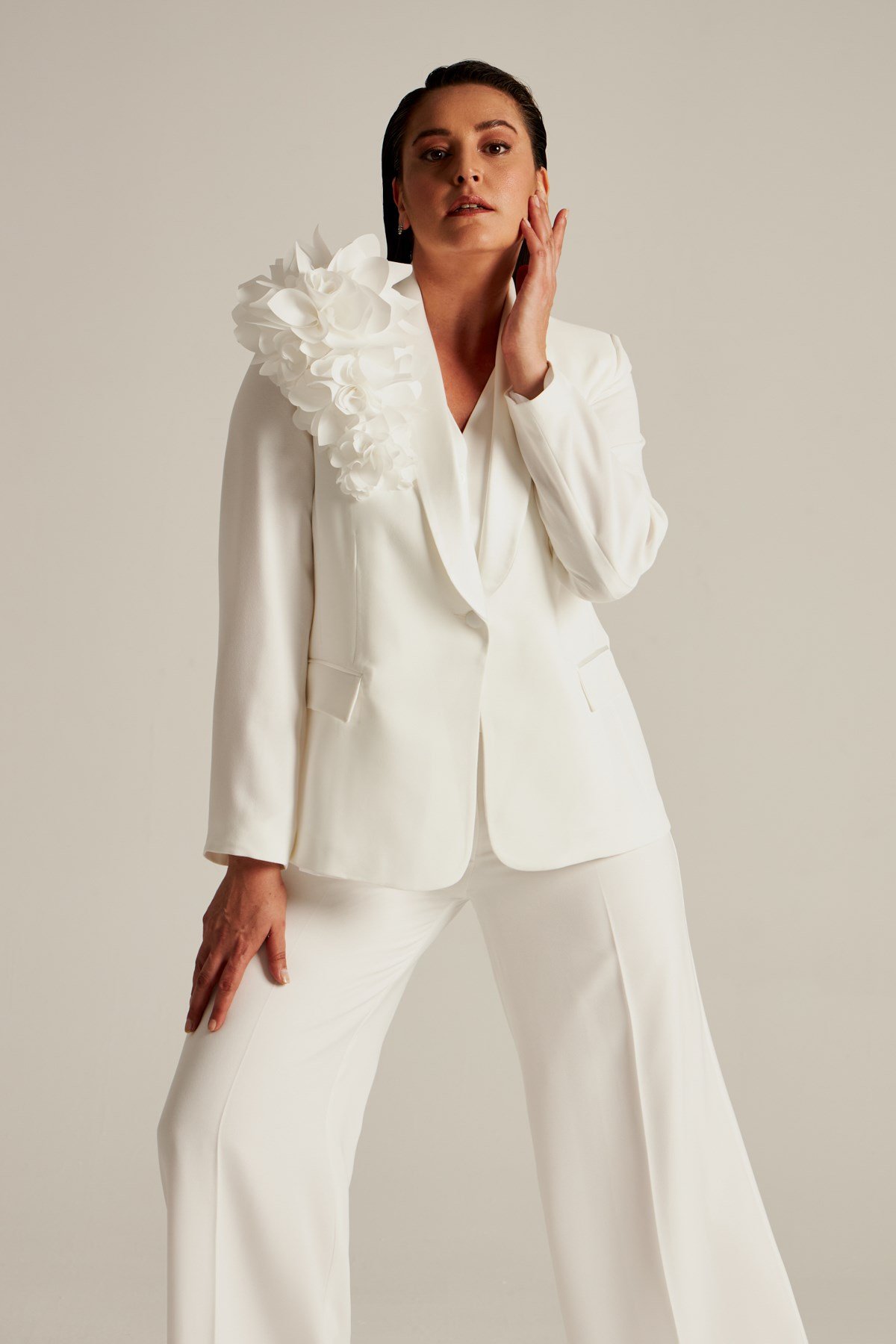  Vanessa Jacket Ecru-Modalody-Plus Size Jackets