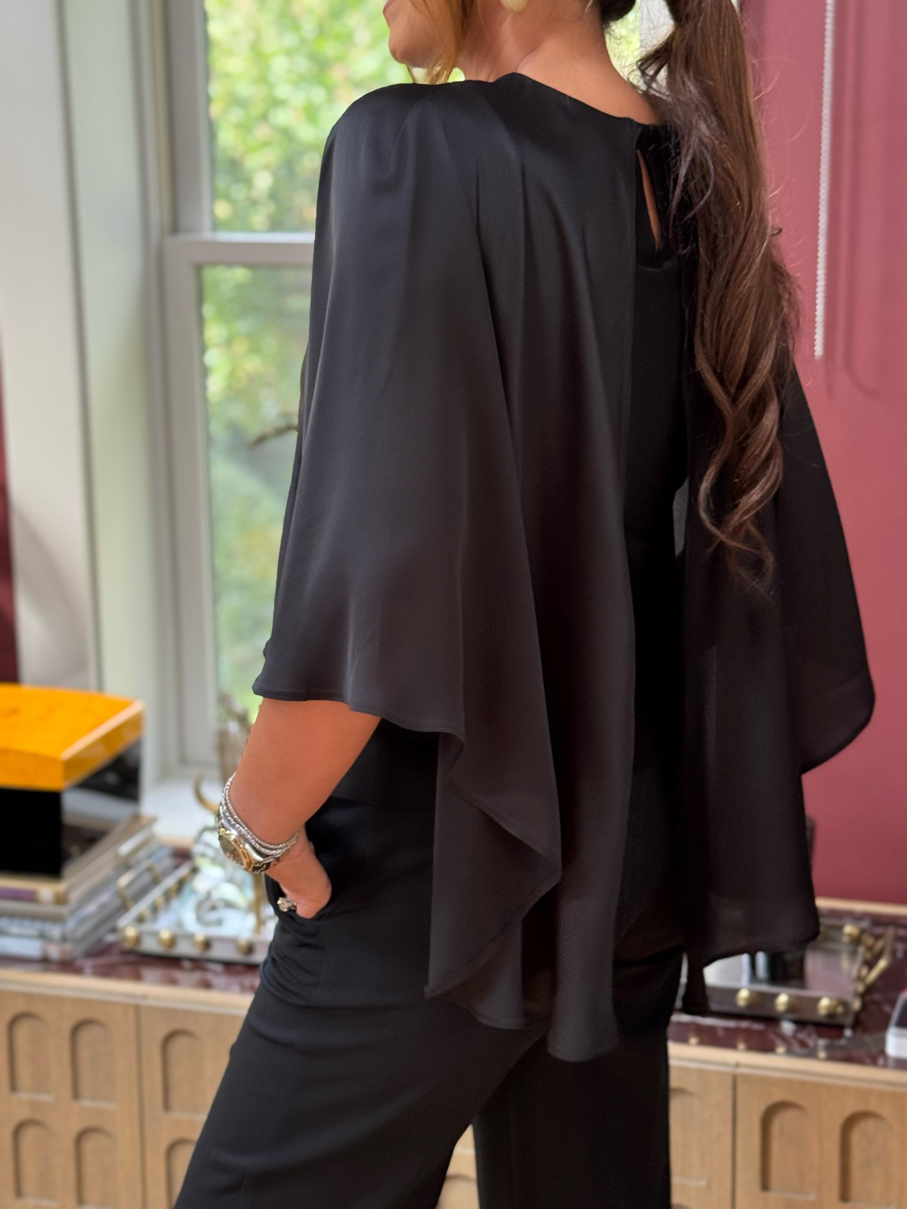 Alda Bluz Siyah-Modalody-Blouses