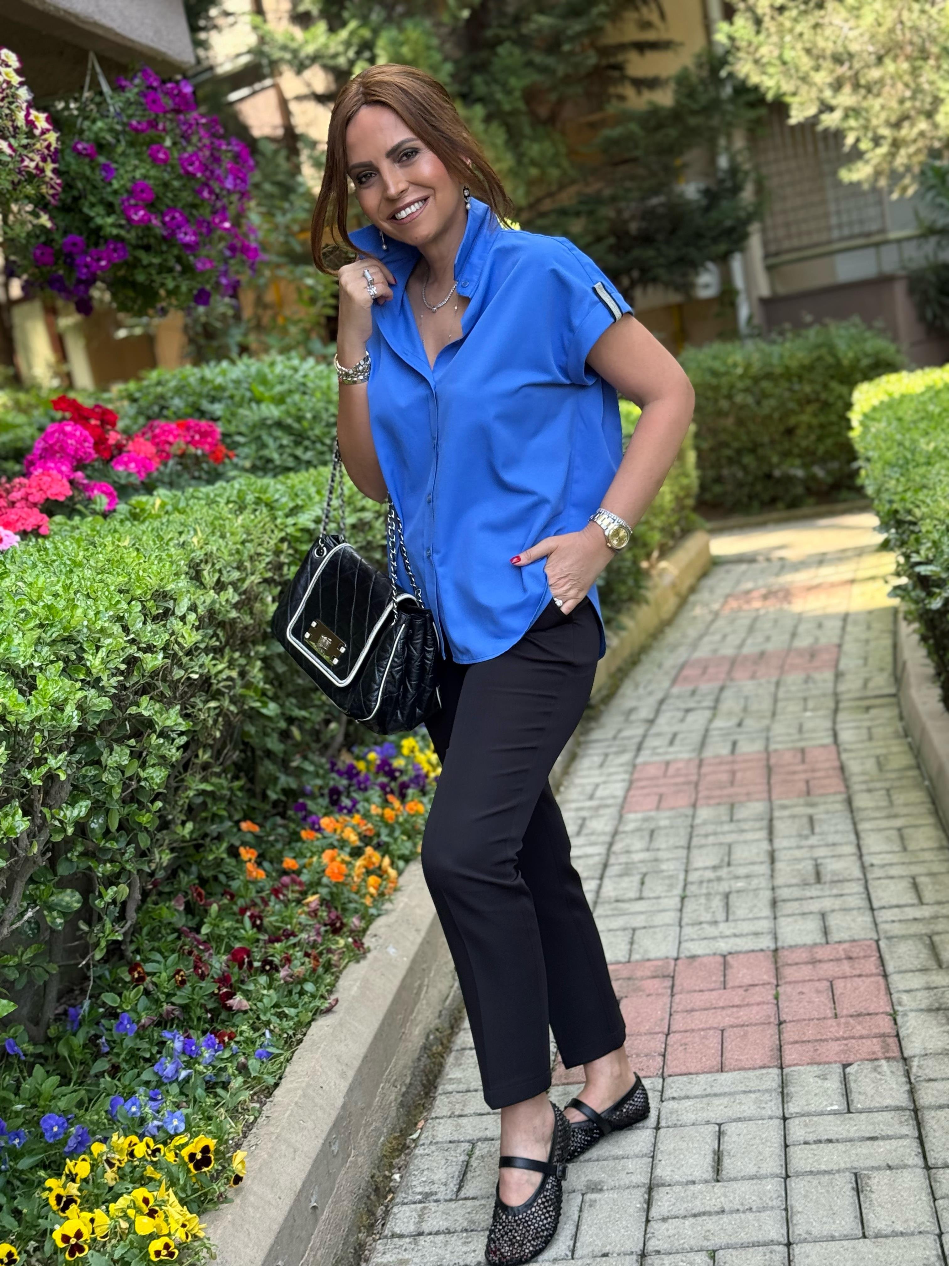 Alessi Gömlek Mavi-Modalody-Büyük Beden Gömlekler