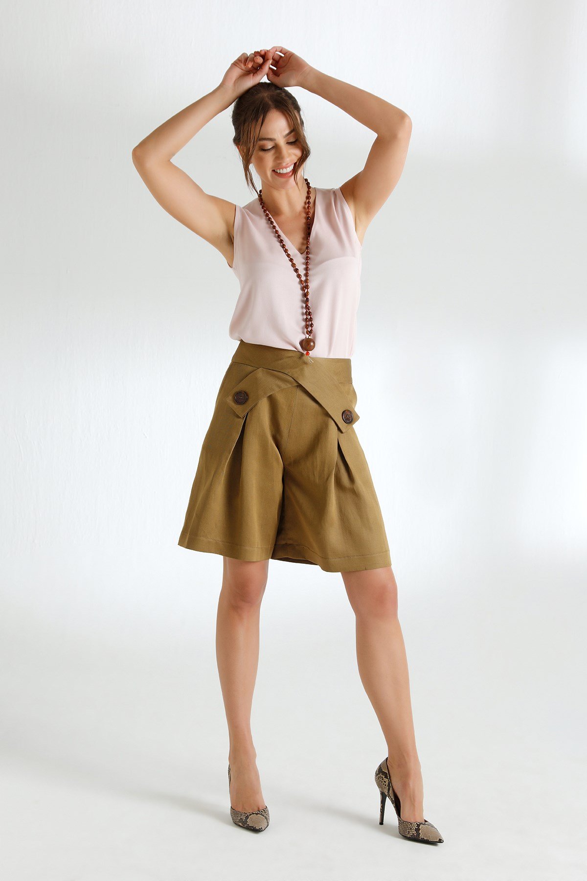 Alessi Short Khaki-Modalody-Shorts
