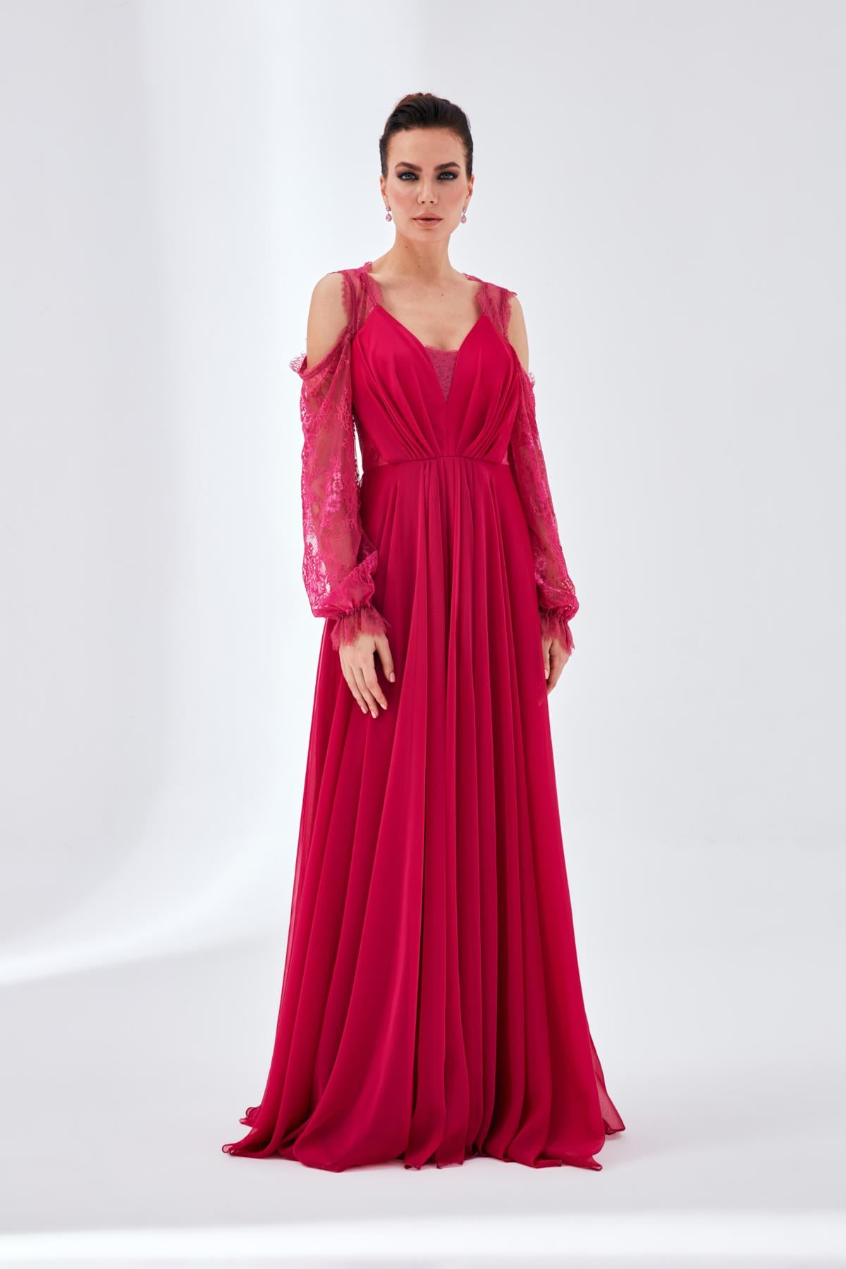 Alize Dress Fuchsia-Modalody-Plus Size Evening Gowns