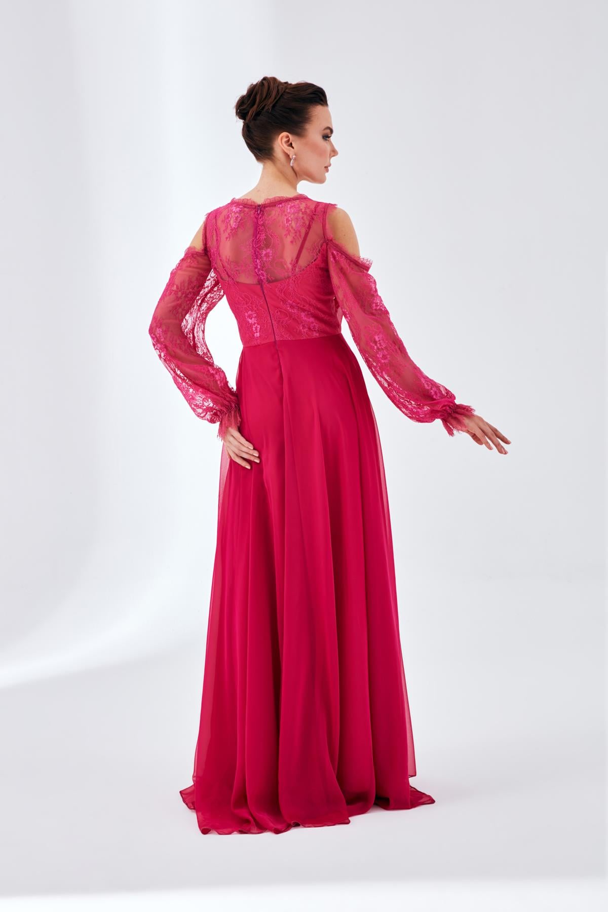 Alize Dress Fuchsia-Modalody-Plus Size Evening Gowns