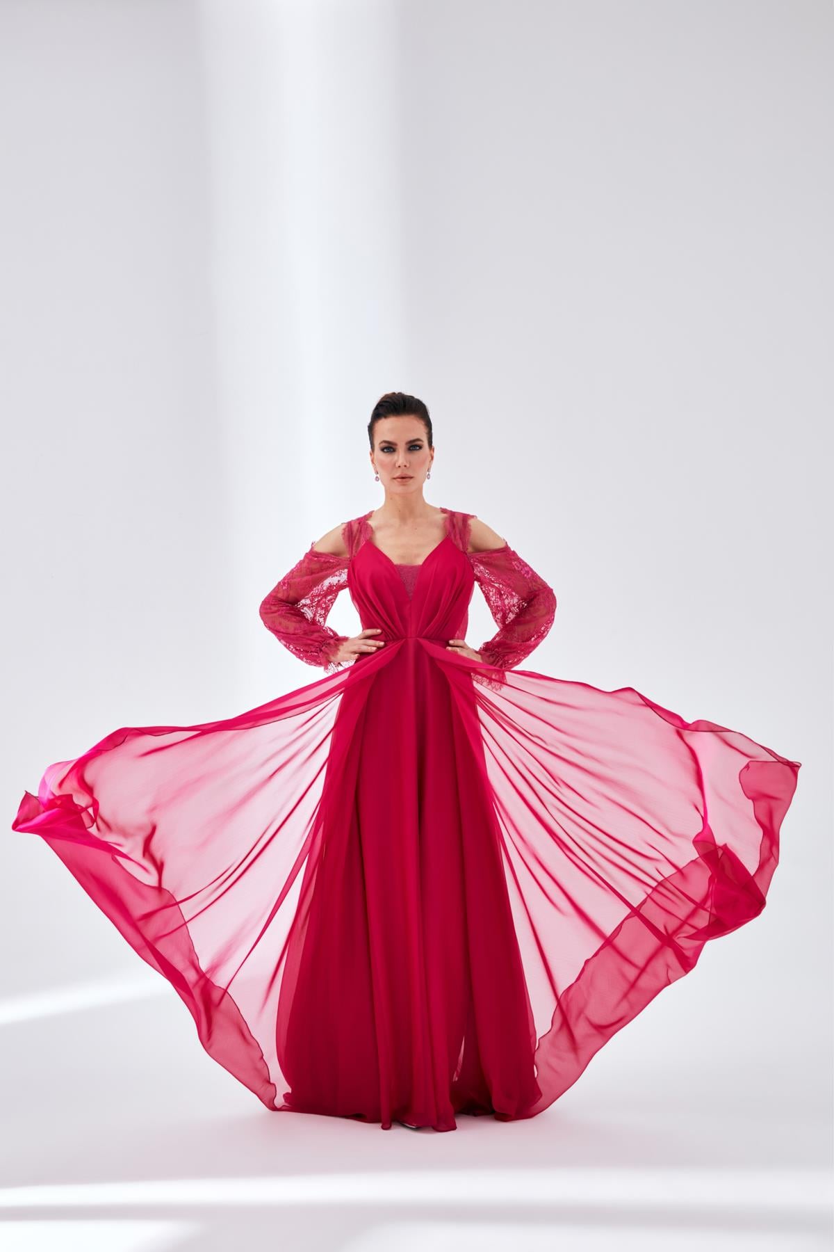 Alize Dress Fuchsia-Modalody-Plus Size Evening Gowns