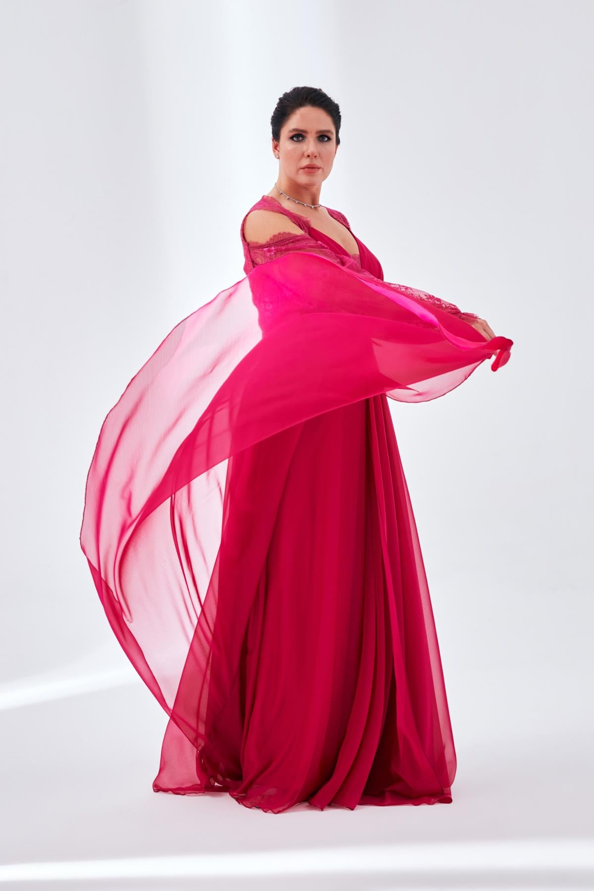 Alize Dress Fuchsia-Modalody-Plus Size Evening Gowns