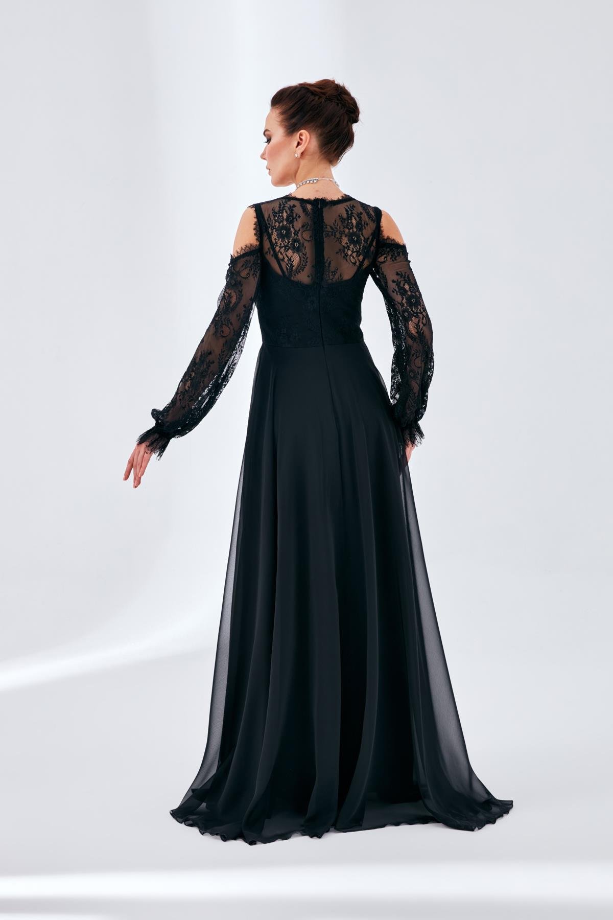 Alize Elbise Siyah-Modalody-Büyük Beden Abiyeler