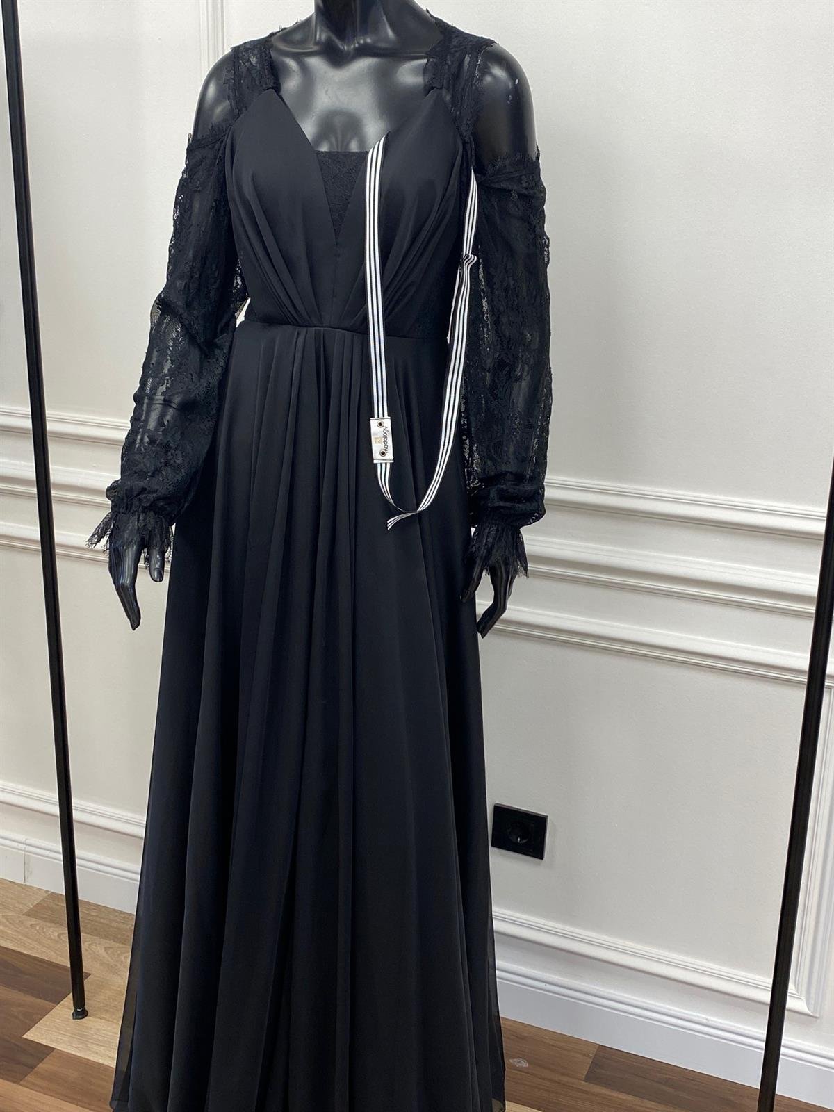 Alize Elbise Siyah-Modalody-Büyük Beden Abiyeler