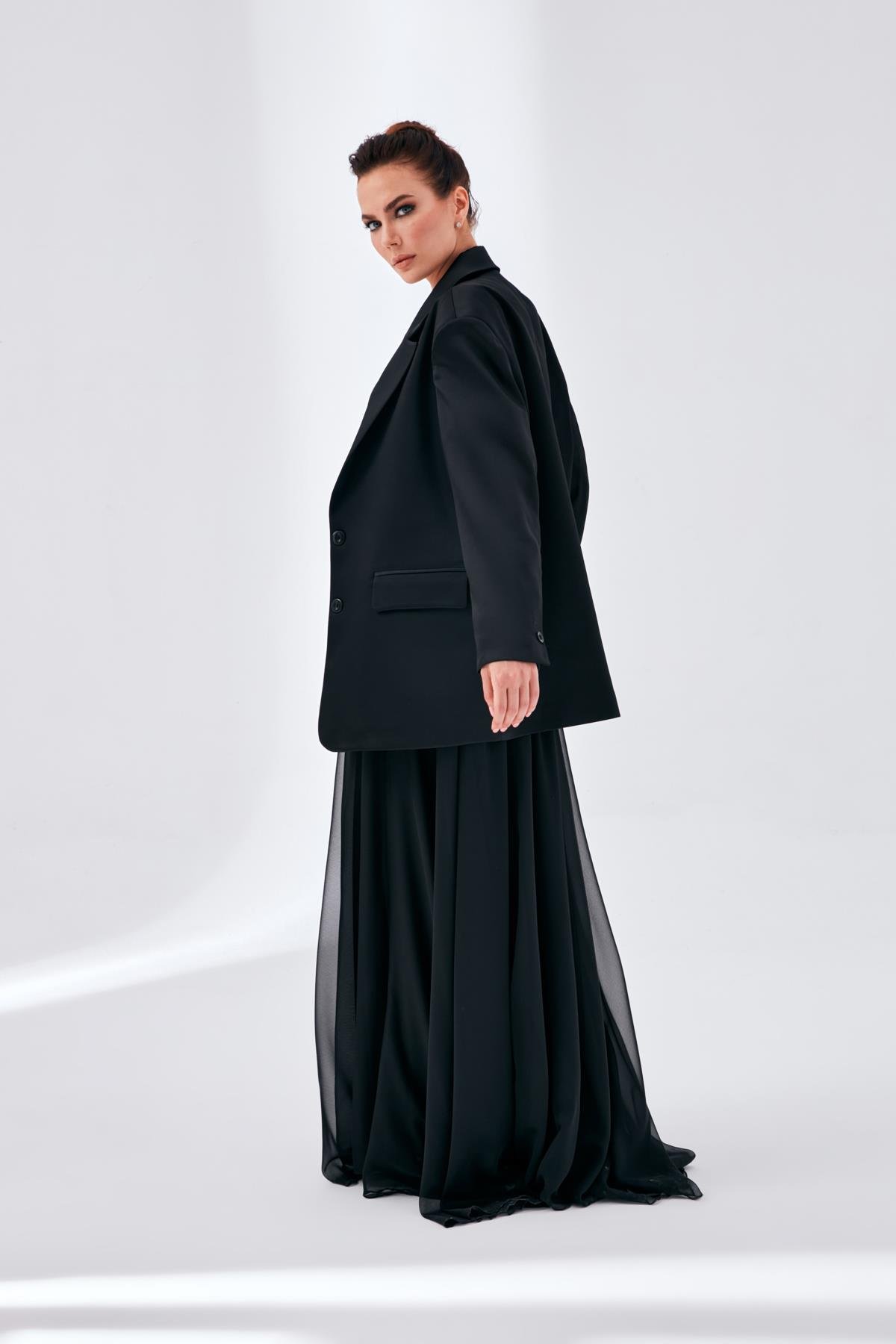 Alize Elbise Siyah-Modalody-Büyük Beden Abiyeler