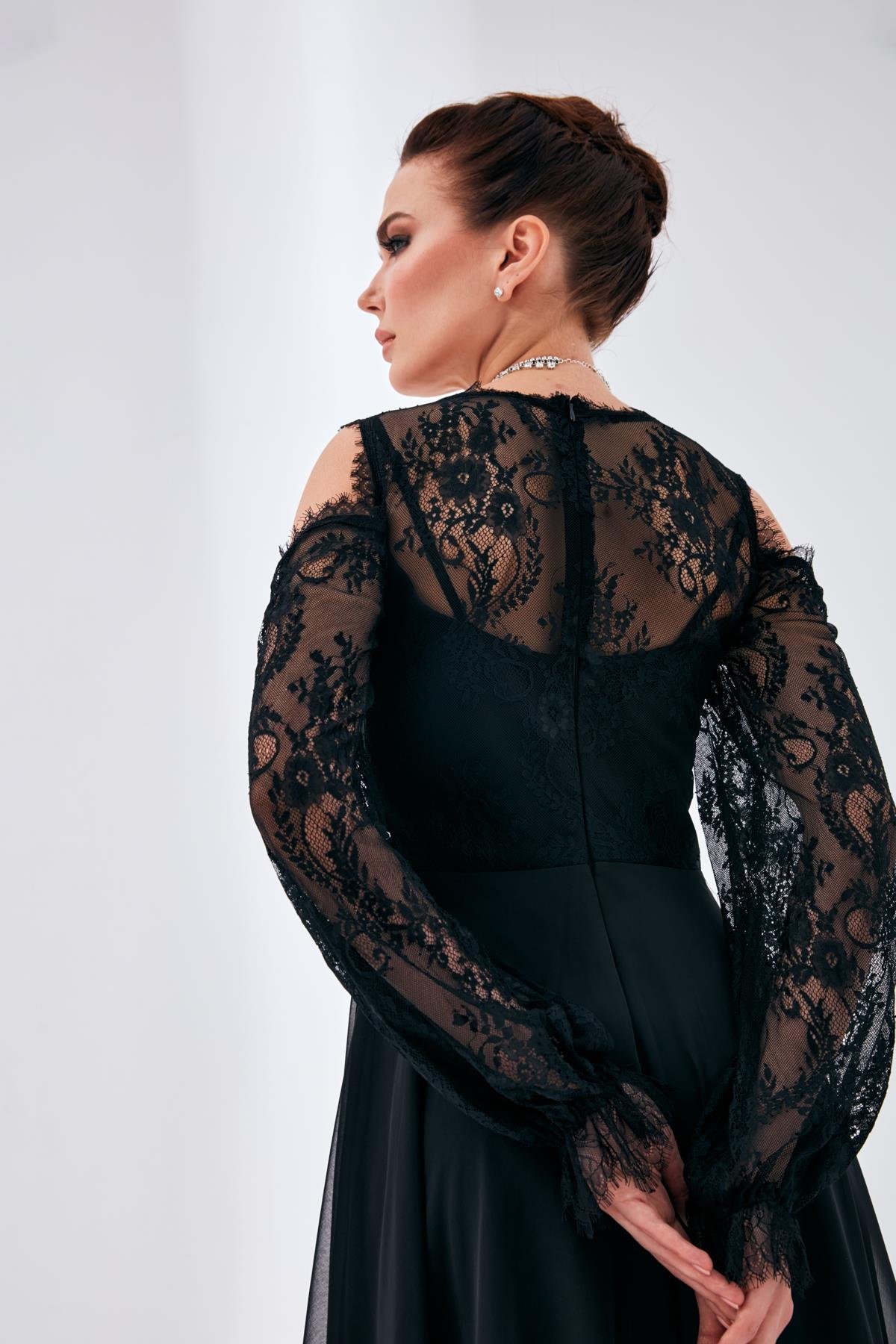 Alize Elbise Siyah-Modalody-Büyük Beden Abiyeler